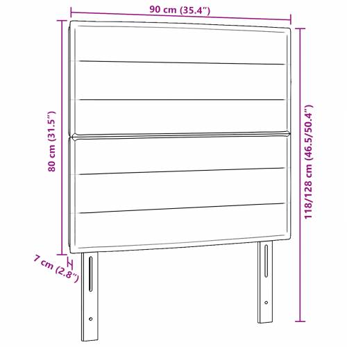 LED Uzglavlje Linije Dizajn Tamno Sivo 90 cm Tkanina Cijena