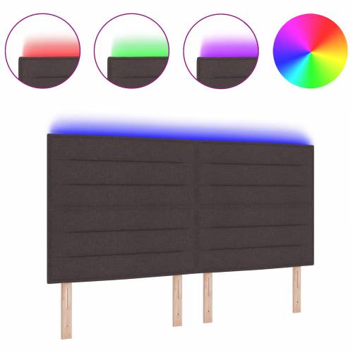 LED uzglavlje s dizajnom linija tamno smeđe boje 90 cm tkanina Cijena