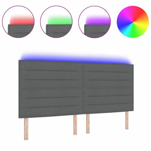 LED uzglavlje s linijama dizajna tamno sivo 100 cm tkanina Cijena