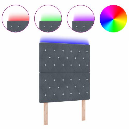 LED Uzglavlje Tamno Sivo 80 cm Baršun Cijena