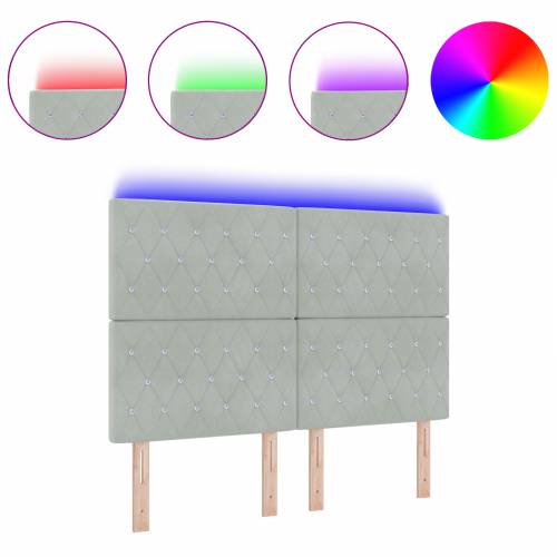 LED naslon svjetlosivi 80 cm baršun Cijena