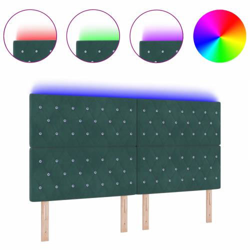 LED Uzglavlje Tamnozelena 90 cm Baršun Cijena
