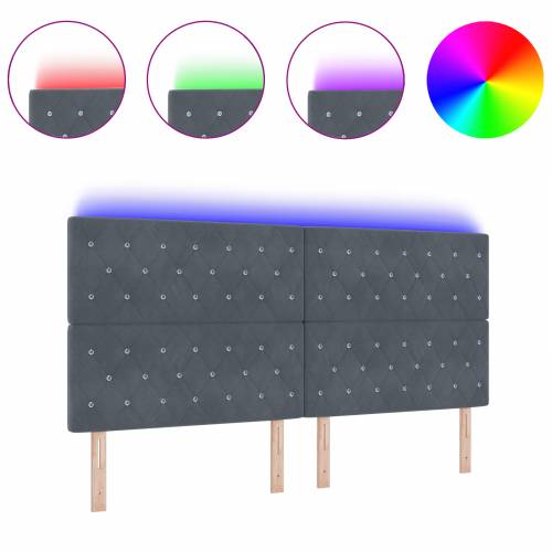 LED Uzglavlje Tamno Sivo 100 cm Baršun Cijena