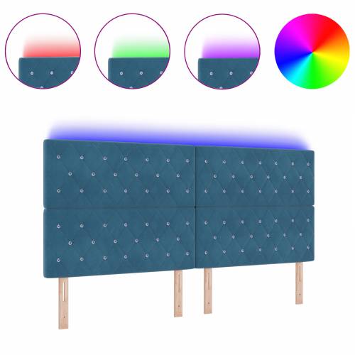 LED uzglavlje tamno plavo 100 cm baršun Cijena