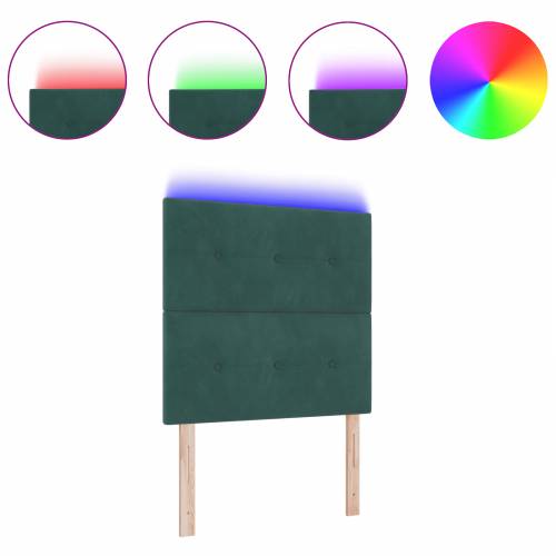 LED Uzglavlje Tamnozeleno 80 cm Baršun Cijena