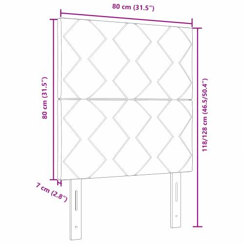 LED uzglavlje s dijamantnim uzorkom tamnosmeđe 80 cm tkanine Cijena