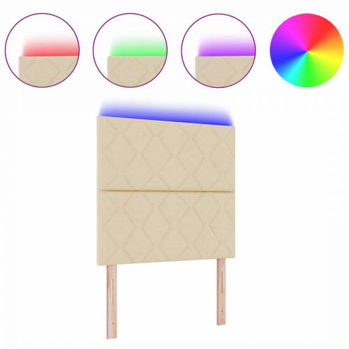 LED uzglavlje geometrijski dizajn krem 90 cm tkanina Cijena