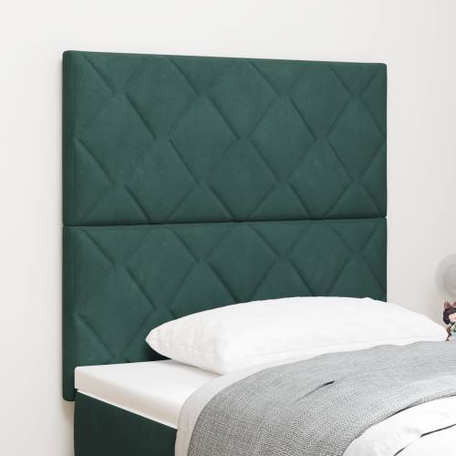 LED uzglavlje s dizajnom dijamantnih blokova tamnozelena 90 cm pliš Cijena