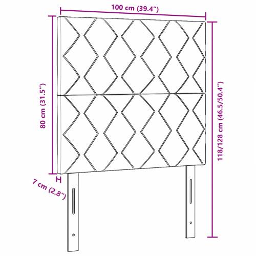 LED Uzglavlje Geometrijski Uzorak Tamno Sivo 100 cm Tkanina Cijena