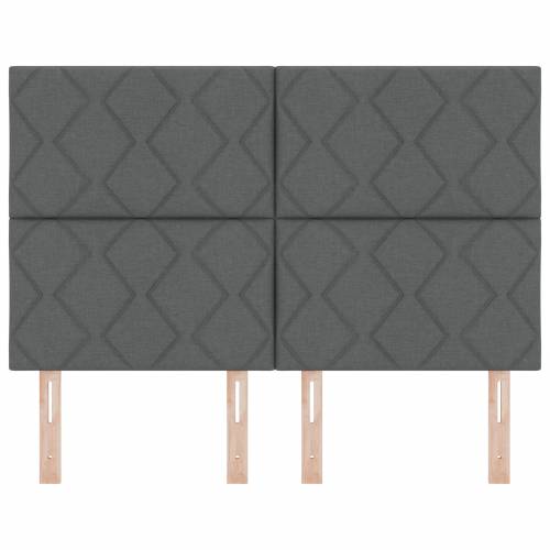 LED uzglavlje dizajn dijamantskih blokova tamno sivo 144 cm tkanina Cijena