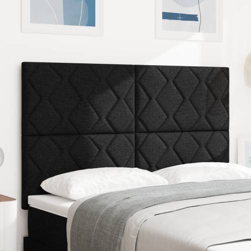 LED uzglavlje dizajn dijamantnih blokova crno 144 cm tkanina Cijena