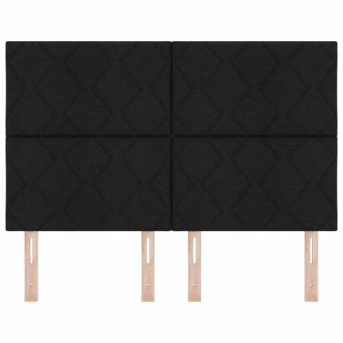 LED uzglavlje dizajn dijamantnih blokova crno 144 cm tkanina Cijena