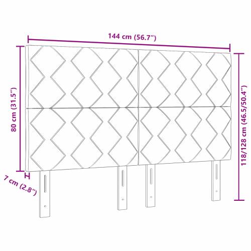 LED uzglavlje s dijamantnim blokovima plavo 144 cm tkanina Cijena
