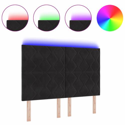 LED uzglavlje dizajn dijamant blokova crno 144 cm baršun Cijena