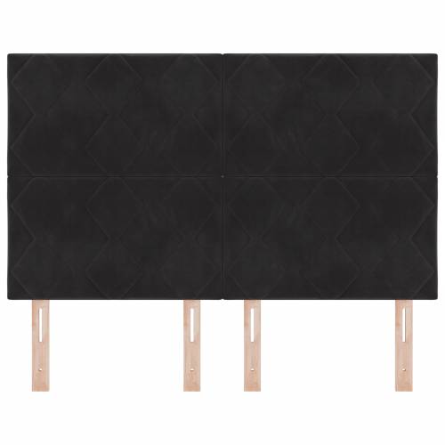 LED uzglavlje dizajn dijamant blokova crno 144 cm baršun Cijena