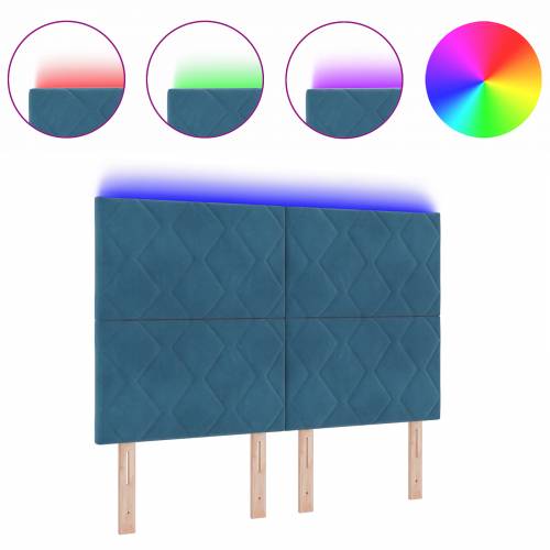 LED uzglavlje uzorak dijamantskog bloka tamno plavo 144 cm baršun Cijena