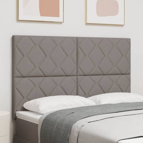 LED uzglavlje s dizajnom dijamantskih blokova taupe 160 cm tkanina Cijena