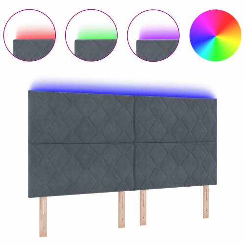 LED uzglavlje dijamantskih blokova tamno sivo 180 cm pliš Cijena