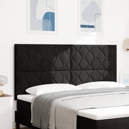 LED uzglavlje dizajn dijamantnih blokova crno 180 cm baršun Cijena