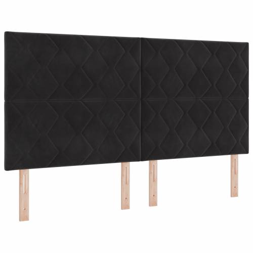LED uzglavlje dizajn dijamantnih blokova crno 180 cm baršun Cijena