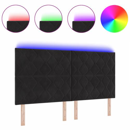LED uzglavlje dizajn dijamantnih blokova crno 180 cm baršun Cijena