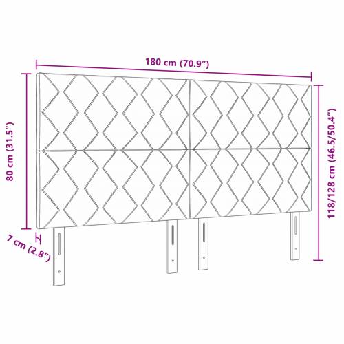LED uzglavlje dizajn dijamantnih blokova crno 180 cm baršun Cijena