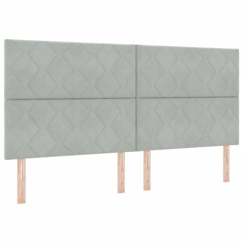 LED Uzglavlje Dijamant Blok Dizajn Svjetlosiva 200 cm Velvet Cijena