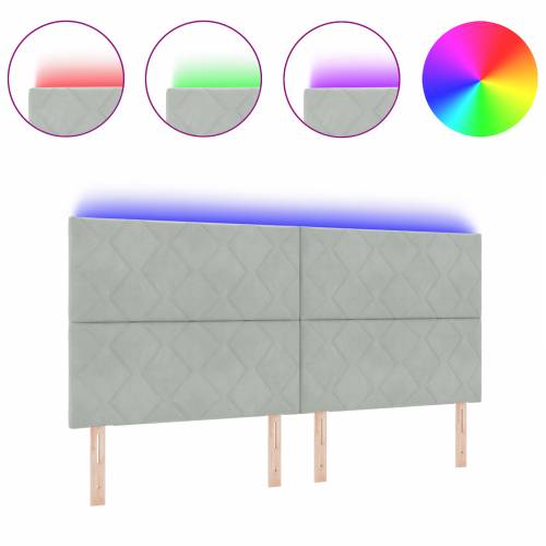 LED Uzglavlje Dijamant Blok Dizajn Svjetlosiva 200 cm Velvet Cijena