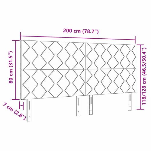 LED uzglavlje - Crno dijamantskih blokova - 200 cm - Baršun Cijena