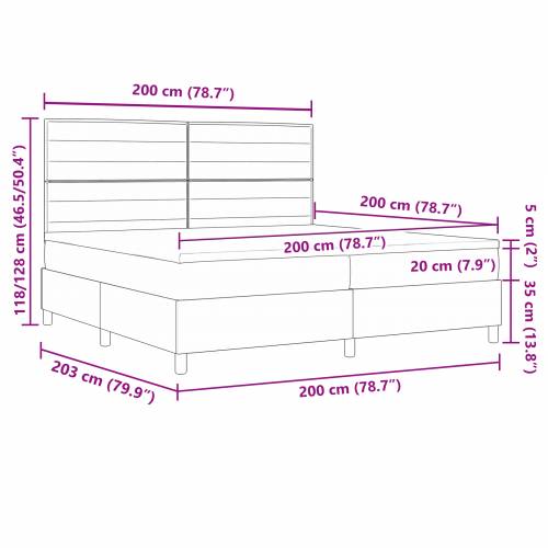 krevet s oprugama i madracem plave boje 200x200 cm od tkanine Cijena