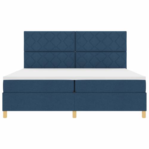 Krevet s box springom s madracem Plavi 200x200 cm Tkanina Cijena