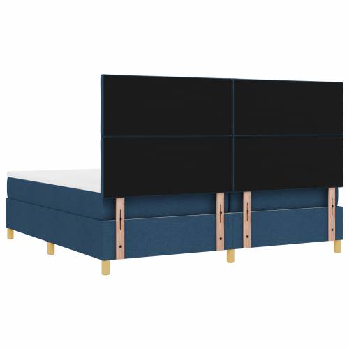 Krevet s box springom s madracem Plavi 200x200 cm Tkanina Cijena