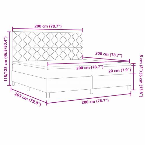 Krevet s box springom s madracem Plavi 200x200 cm Tkanina Cijena