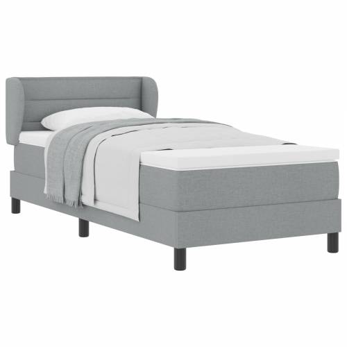 Box Spring Krevet s Madracem Svjetlosiva 90x190 cm Tkanina Cijena