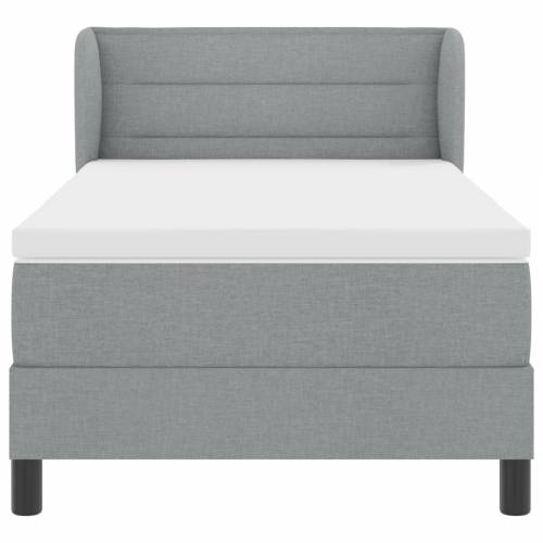 Box Spring Krevet s Madracem Svjetlosiva 90x190 cm Tkanina Cijena