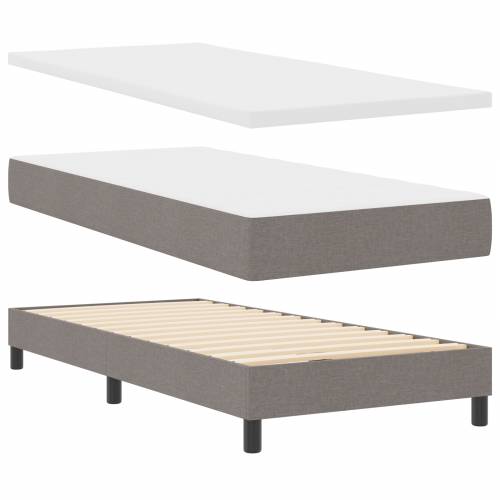 Box Spring krevet s madracem - Taupe - 90x200 cm - Tkanina Cijena