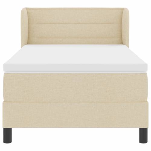 Box Spring Krevet s Madracem Krem 90x200 cm Tkanina Cijena