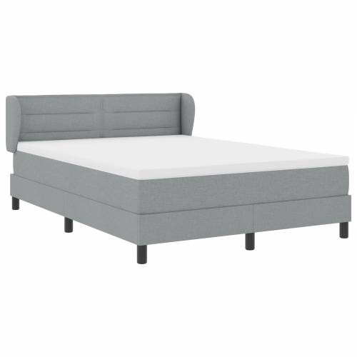 Krevet s podlogom i madracem svijetlo sivi 140x190 cm Tkanina Cijena