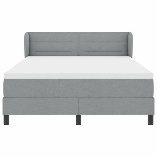 Krevet s podlogom i madracem svijetlo sivi 140x190 cm Tkanina Cijena