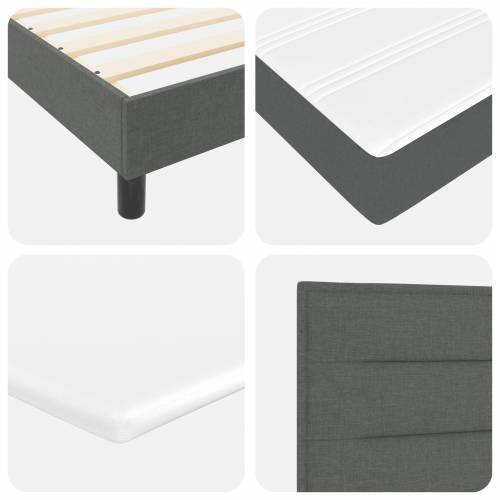Box Spring Krevet s Madracem, Tamno Siva, 140x190 cm, Tkanina Cijena