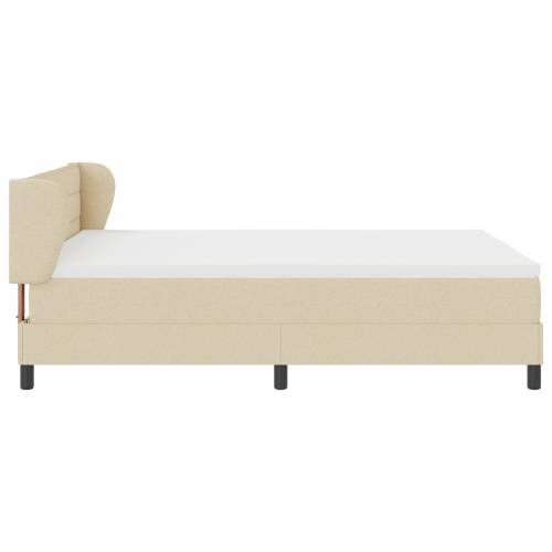 Box Spring Krevet s Madracem Krem 140x200 cm Tkanina Cijena