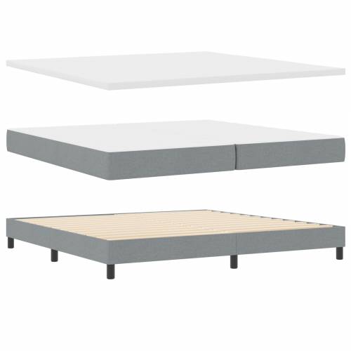 Box Spring Krevet s Madracem Svjetlosiva 200x200 cm Tkanina Cijena