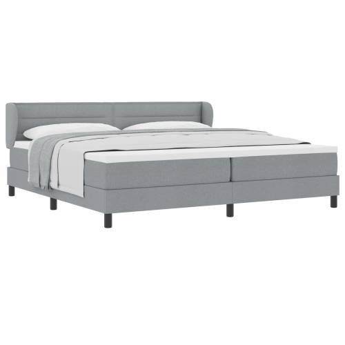 Box Spring Krevet s Madracem Svjetlosiva 200x200 cm Tkanina Cijena