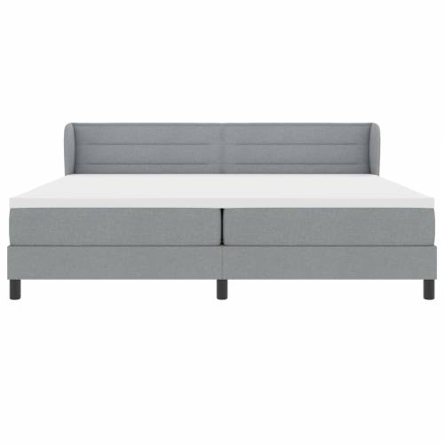 Box Spring Krevet s Madracem Svjetlosiva 200x200 cm Tkanina Cijena