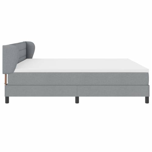 Box Spring Krevet s Madracem Svjetlosiva 200x200 cm Tkanina Cijena