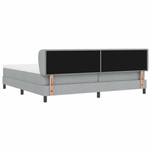 Box Spring Krevet s Madracem Svjetlosiva 200x200 cm Tkanina Cijena