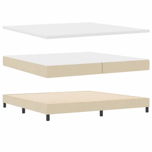 Krevet s podnicom i madracem Krem 200x200 cm Tkanina Cijena
