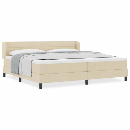 Krevet s podnicom i madracem Krem 200x200 cm Tkanina Cijena