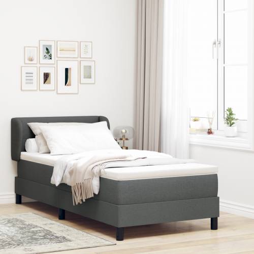 Box Spring Krevet s madracem Tamno siva 80x200 cm Tkanina Cijena