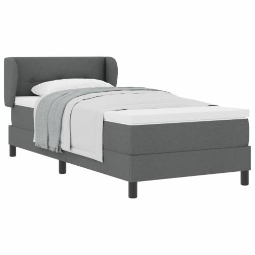 Box Spring Krevet s madracem Tamno siva 80x200 cm Tkanina Cijena